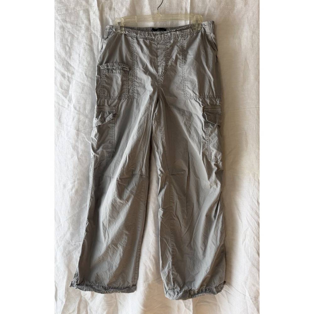 Aeropostale Womens Gray Side Pockets Cargo Pants Utility Elastic‎ Waist